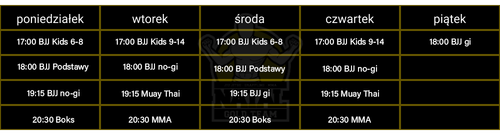grafik zajęć